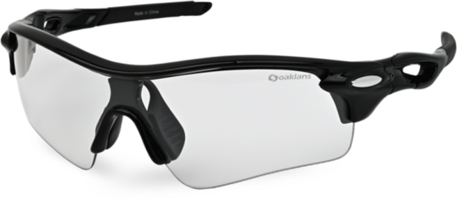 오클랜즈 스포츠 선글라스 Q320, 1개, 블랙프레임 + 변색렌즈