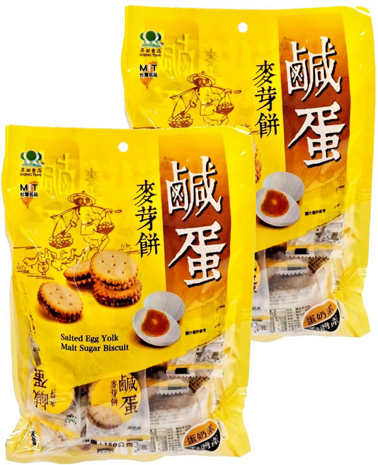 昇田食品 鹹蛋麥芽餅, 150g, 2袋