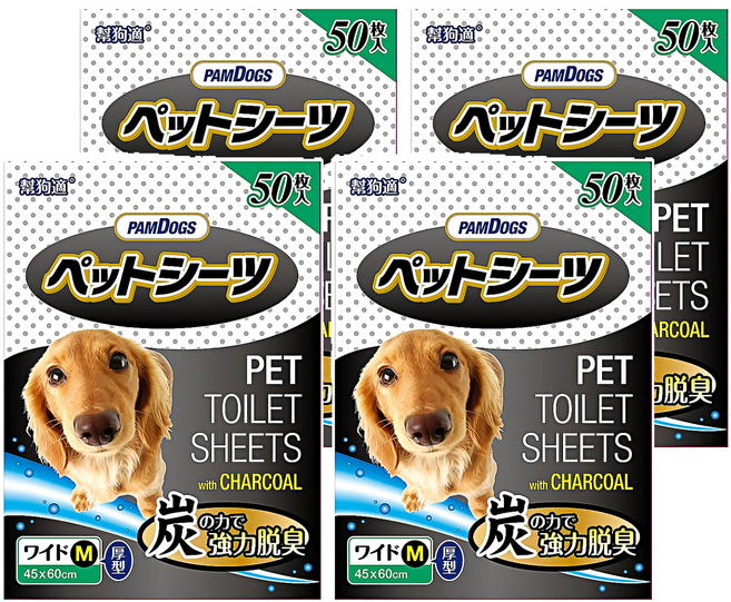 PAMDOGS 幫狗適 寵物竹炭尿布(墊) 厚型, 4個, 50片