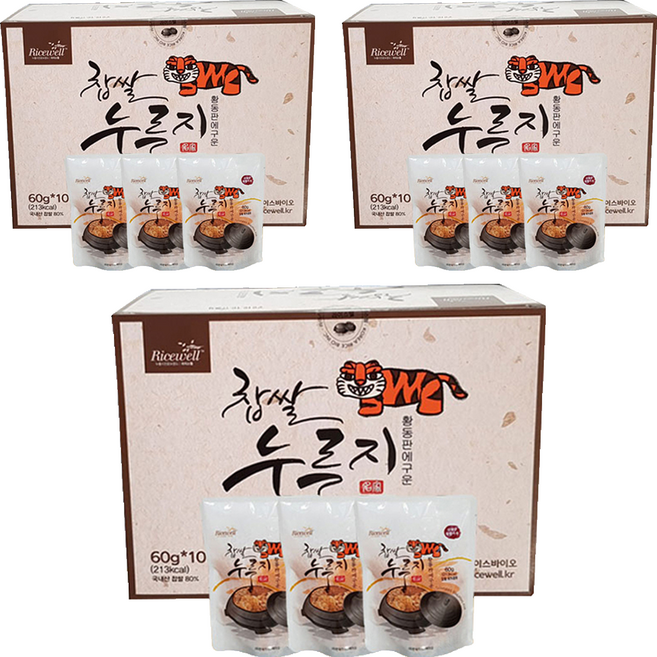 라이스웰 황동판에 구운 찹쌀누룽지, 60g, 30개