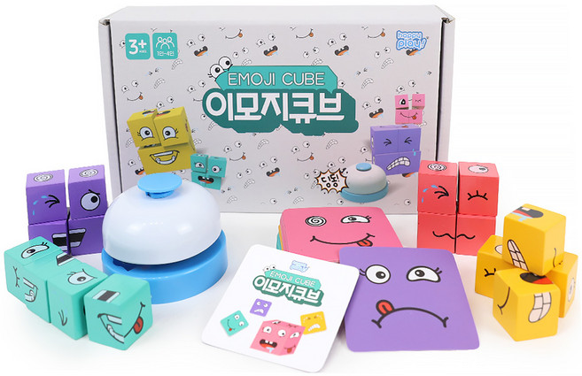 해피플레이 이모지큐브 얼굴 페이스 표정 맞추기 보드게임, 혼합색상, 1개