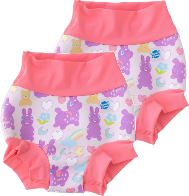 Splash About Brand New Splash About Happy Nappy 全新3D 游泳尿布褲 Rody跳跳馬 粉紅樂園, XL, 2件