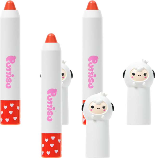뿌띠슈 버터 립크레용 05 코코체리, 딸기향, 2.5g, 3개