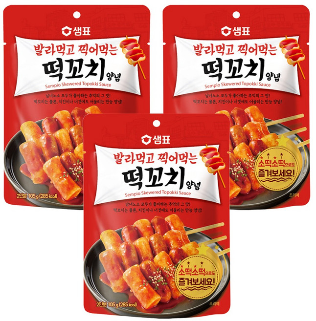 샘표 발라먹고 찍어먹는 떡꼬치 양념, 105g, 3개