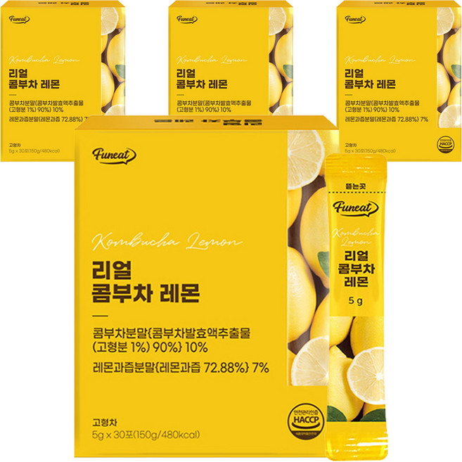 퍼니트 리얼 콤부차 레몬, 5g, 30개입, 4개