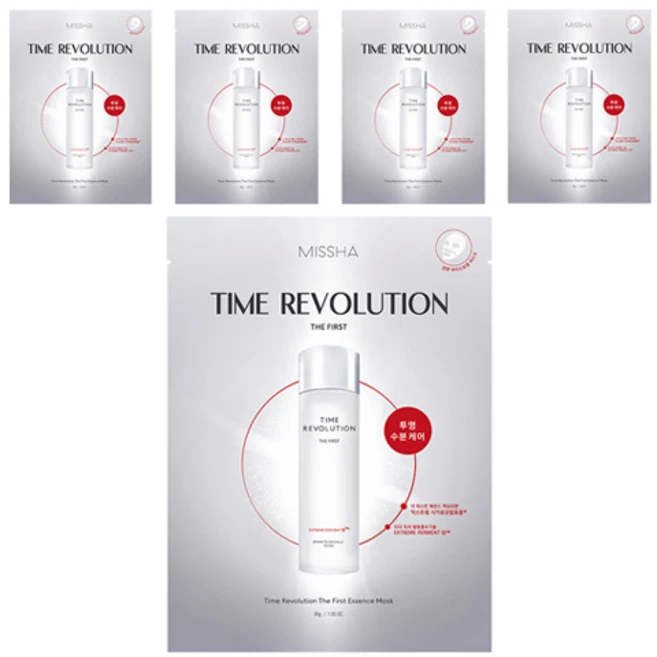 미샤 타임 레볼루션 더 퍼스트 에센스 마스크팩 30g, 1개입, 5개 - 쿠팡