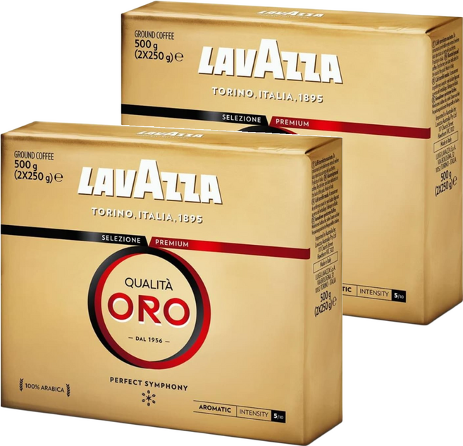 LAVAZZA Qualita Oro 金牌研磨咖啡粉, 咖啡粉, 500g, 2組