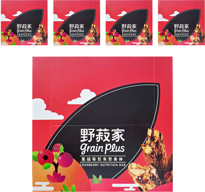 grain plus 野菽家 蔓越莓堅果營養棒 7條入 膳食纖維, 210g, 5盒