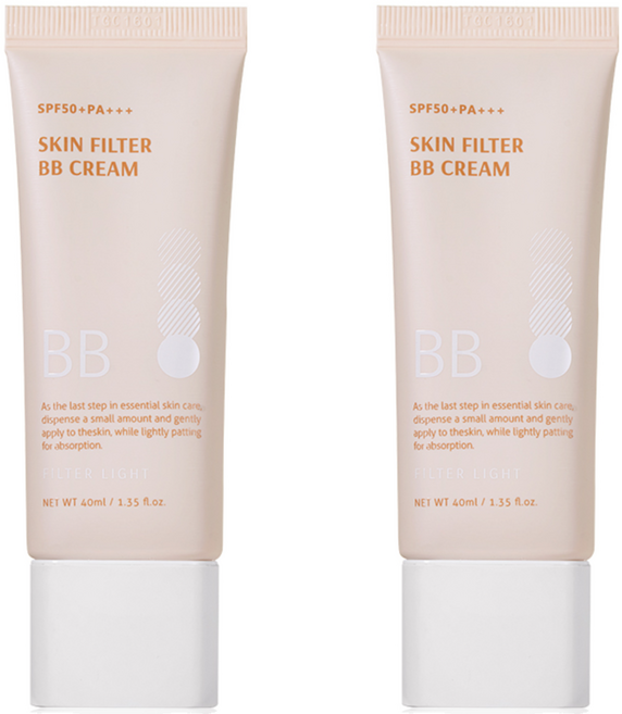 비오엠 스킨필터 필터 라이트 비비크림 SPF50+ PA+++ 40ml, 2개