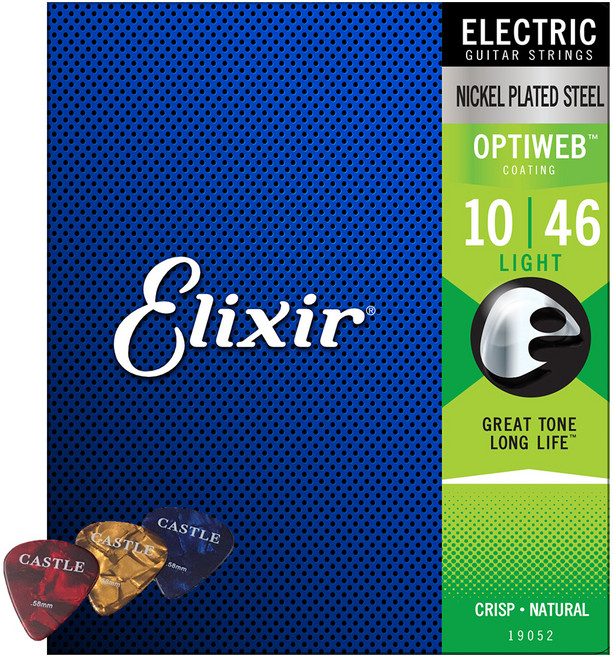 엘릭서 옵티웹 일렉 니켈 플레이트 스트링 라이트 19052 + 캐슬 피크 0.58 3p, 1
