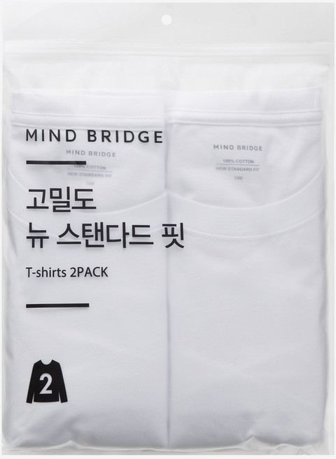 마인드브릿지 남녀공용 고밀도 순면 긴팔 티셔츠 MATS0110 2p