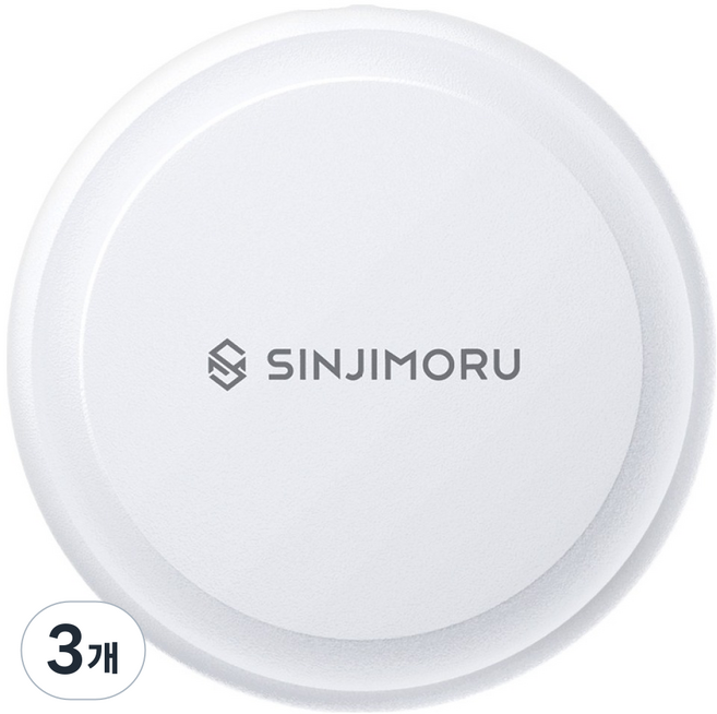 신지모루 애플인증 Find My 신지태그 트래커 스마트태그 위치추적기, 화이트, 3개