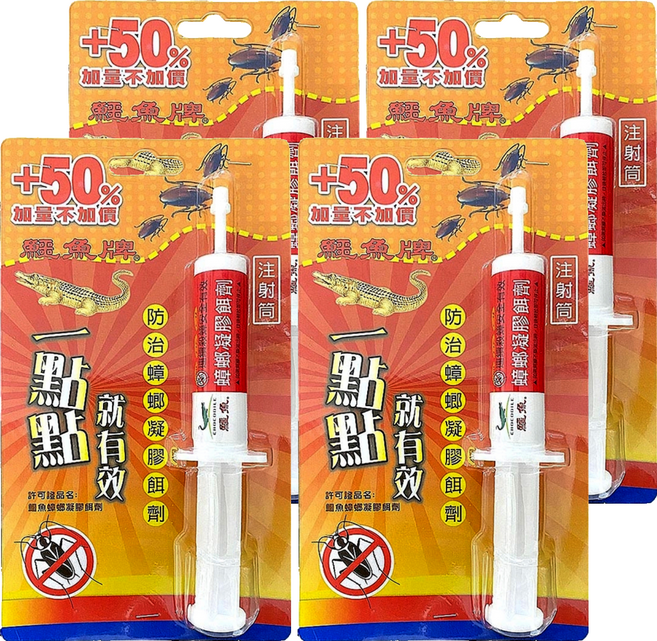 鱷魚 點點殺蟑凝膠餌劑, 15g, 4支