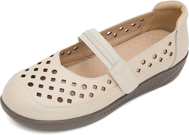 제이슈 여성용 천연소가죽 세인토 펀칭 메리제인 슈즈 3.5cm