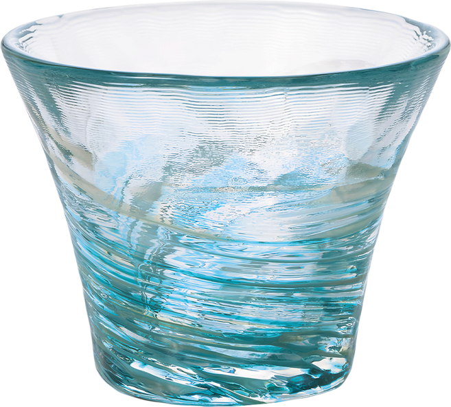 津輕 手作夏樁清酒杯 60ml, 1個, 透明綠色