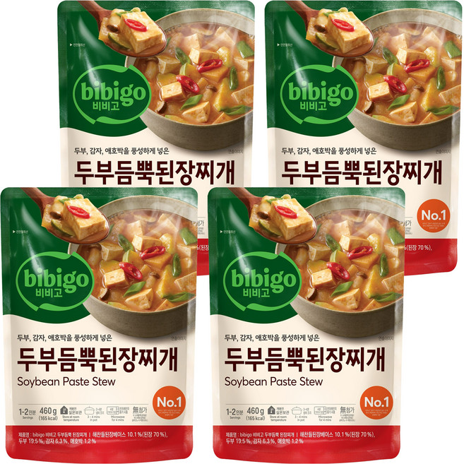 CJ bibigo 韓式豆腐大醬湯即食包, 460g, 4包