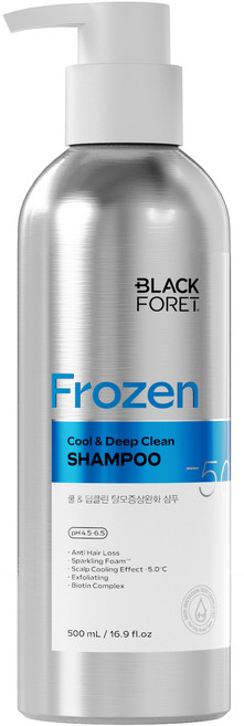 블랙포레 프로즌 쿨 앤 딥클린 탈모완화 샴푸, 500ml, 1개