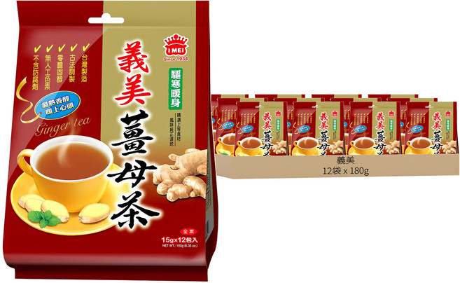 義美 薑母茶, 15g, 12包, 12袋