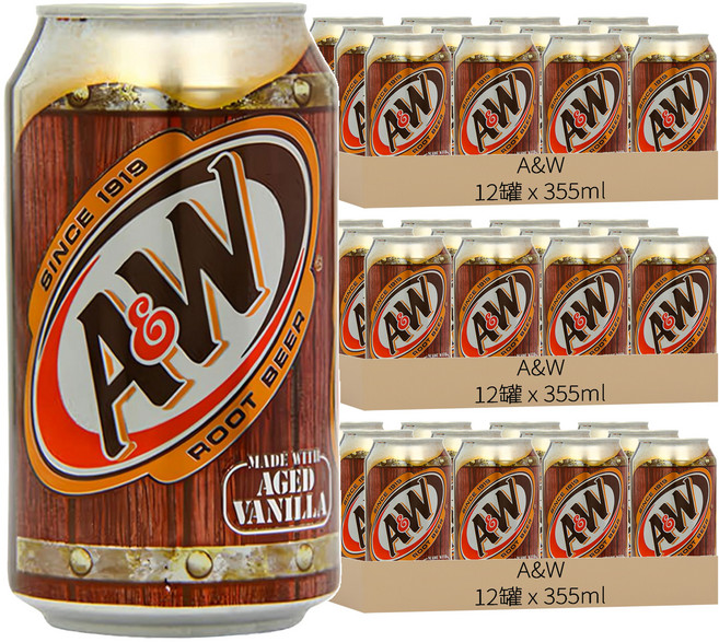 A&W 麥根沙士, 355ml, 36罐