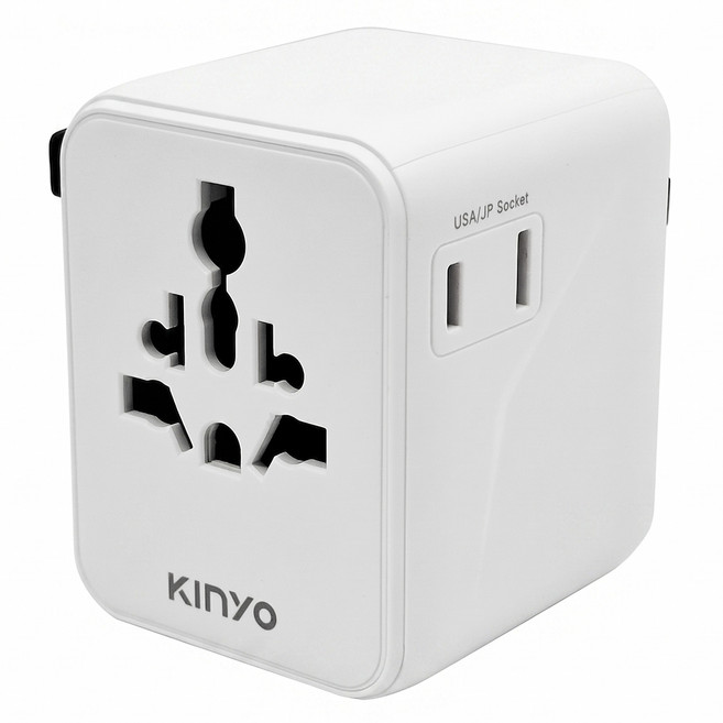 Kinyo MPP-3517 17W 4-Port 萬國轉接頭 充電器 Max 3.4A 雙插座 旅行用 白色