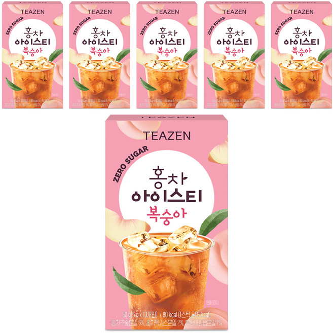 티젠 홍차 아이스티 복숭아, 5g, 10개입, 6개