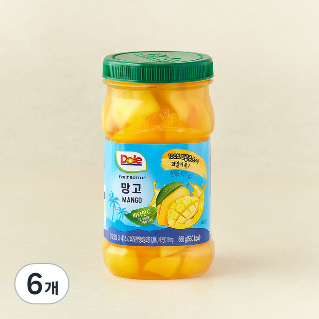 Dole 후룻바틀 망고, 666g, 1개입, 6개