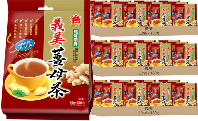 義美 薑母茶, 15g, 12包, 36袋