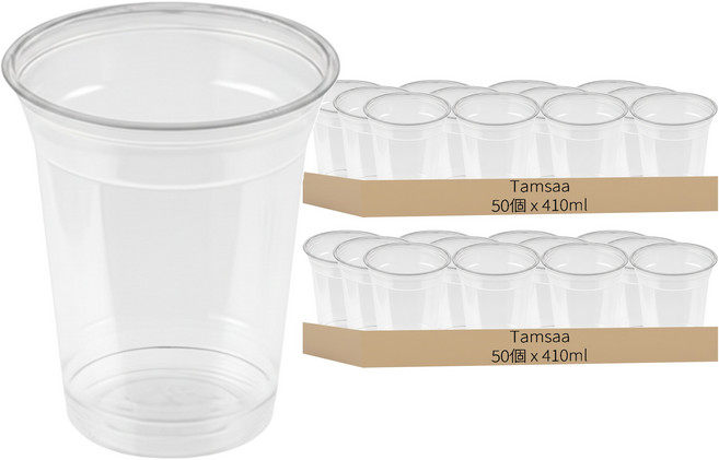 Tamsaa 透明PET冷飲杯 9.2 x 10.7cm, 410ml, 100個, 1個