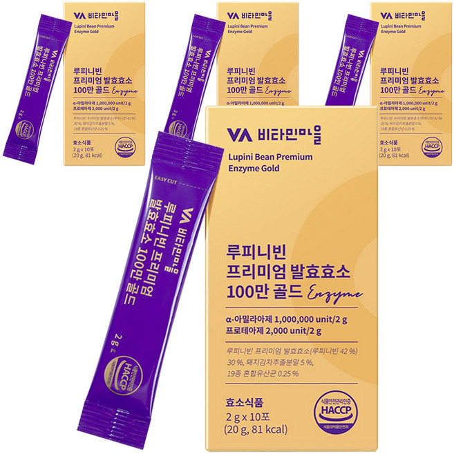 비타민마을 루피니빈 프리미엄 발효효소 100만 골드 10p, 20g, 4개