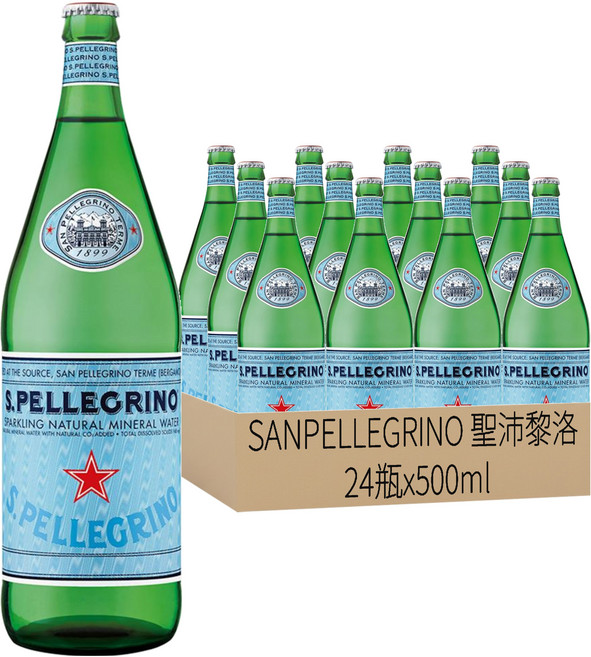 SANPELLEGRINO 聖沛黎洛 天然氣泡礦泉水, 500ml, 24瓶