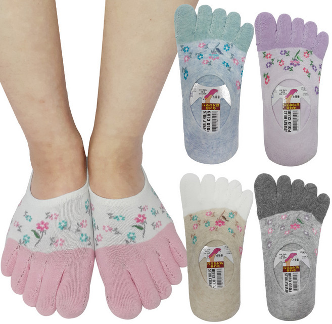 비버리힐스폴로클럽 여성용 패션 발가락 양말 5p