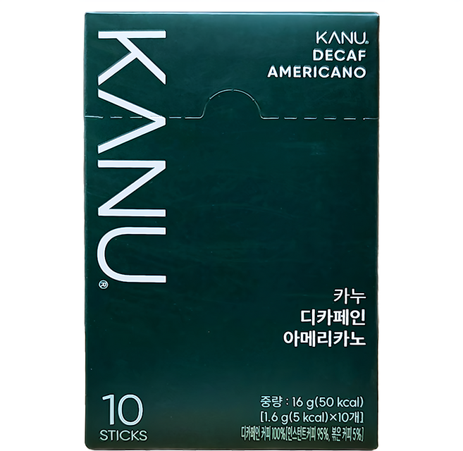 KANU 低咖啡因美式即溶咖啡, 1.6g, 10條, 1盒