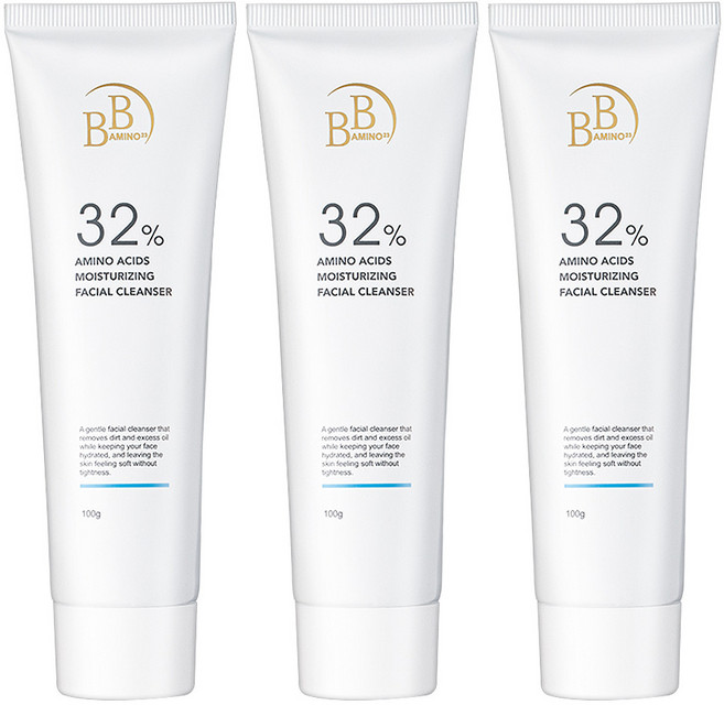 BB AMINO 科研 32%胺基酸 4D全效活膚潔面乳 100g, 3條