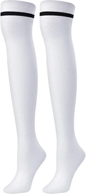 DONATI SOCKS 高爾夫兩色及膝襪條紋防紫外線及膝長襪 40D, 1個, 白色
