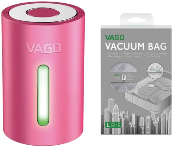 VAGO Z C 真空機 + 真空袋 L 組合 TVD2C-PINK + TVBZ32