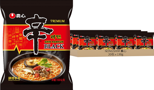 NONGSHIM 農心 頂級辛拉麵 微辣牛骨湯味 130g, 20包
