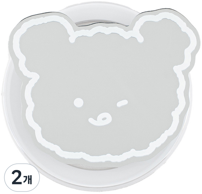 구스페리 동물 맥세이프 미러 톡, 16 하양낼름곰돌이, 2개