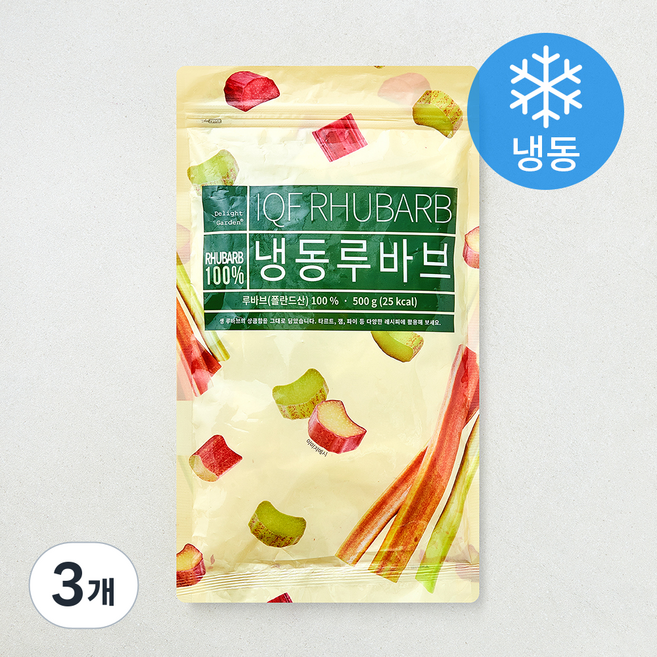 딜라잇가든 루바브 (냉동), 3개, 500g