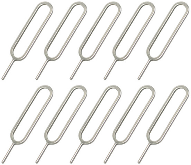 스타리움 휴대폰 해외여행 유심칩 제거핀, 실버, 10개