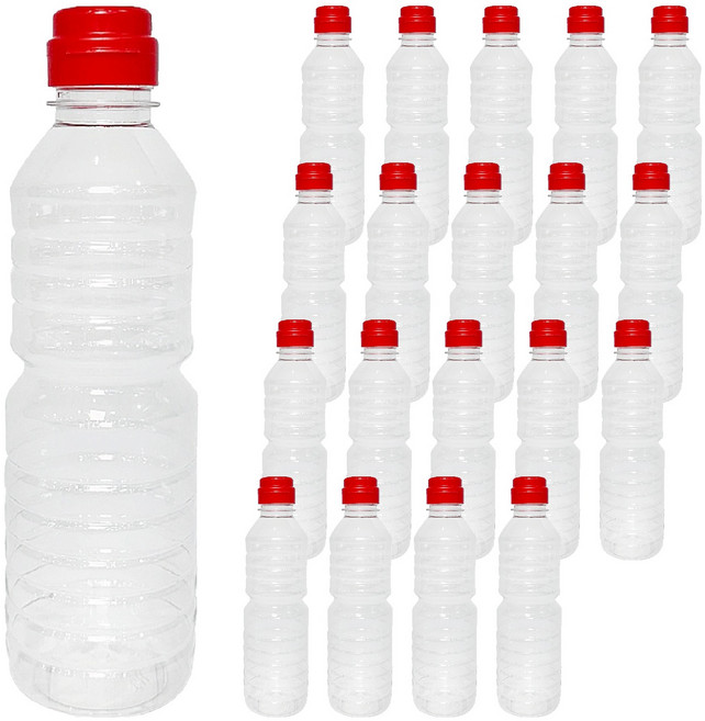 대경 HS R 원형 공병 500ml + 뚜껑 적색 세트, 20세트