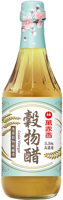 萬家香 穀物醋 5.5% 高濃度, 600ml, 1瓶