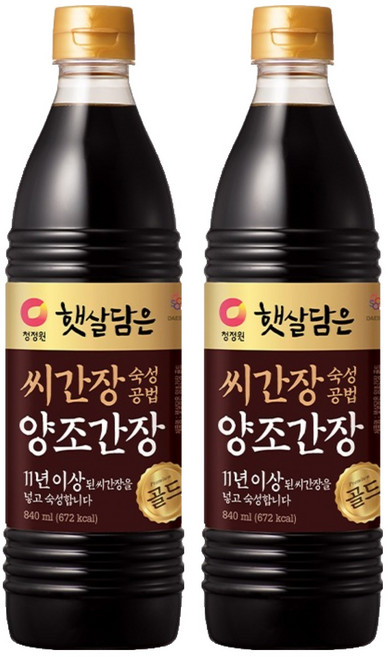햇살담은 씨간장 숙성 양조간장 골드, 840ml, 2개