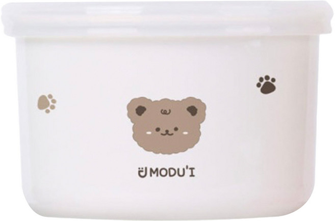 MODU'I BLUEMAMA 副食品分裝保鮮瓷碗 DC-B001-01 97 x 60mm 6個月以上, 250ml, 熊熊, 1個