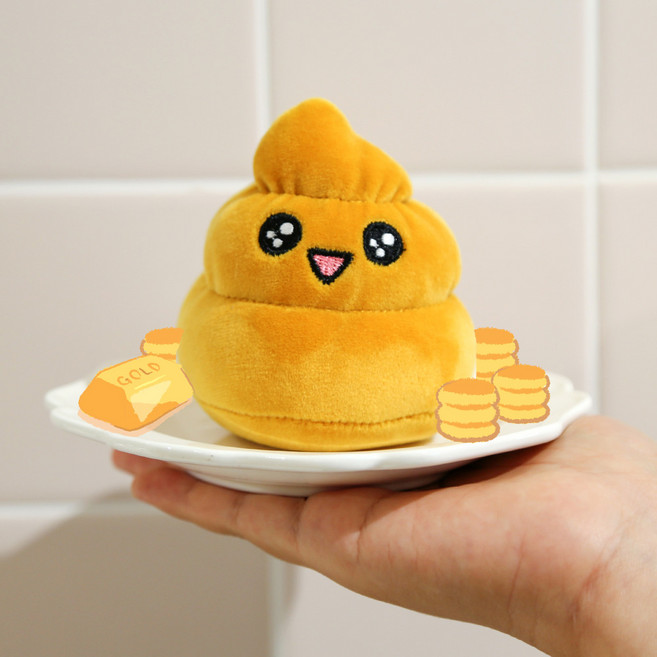모찌타운 똥 볼 봉제인형, 9cm, 황금똥, 1개
