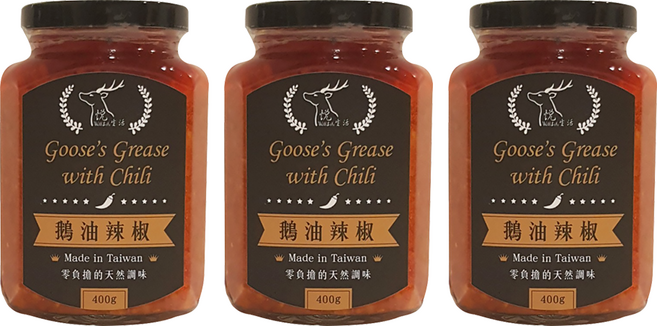 Well Life 悅生活 極鮮 黃金3A頂級鵝油三小福年節禮盒 鵝油辣椒3入組, 400g, 1盒