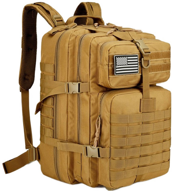 SPO HOLIC 大容量露營登山軍規後背包 45L, 棕色