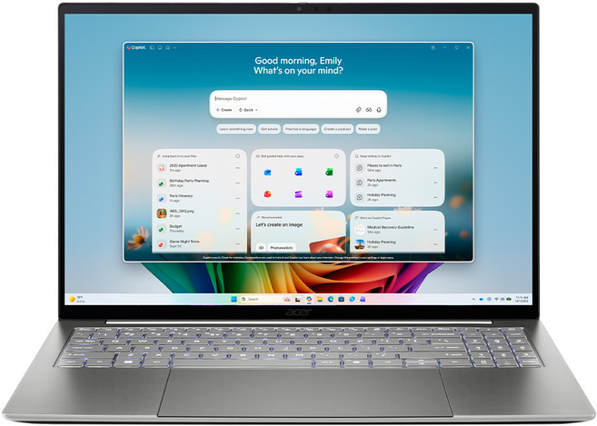 acer 宏碁 Swift OLED 16吋, Intel Core Ultra X7 358H, Intel Graphics, 32GB LPDDR5X, 1TB SSD, Windows 11 家用版, 灰色, SF16-71T-72M7