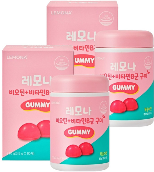 레모나 비오틴 비타민B군 구미, 60정, 2개