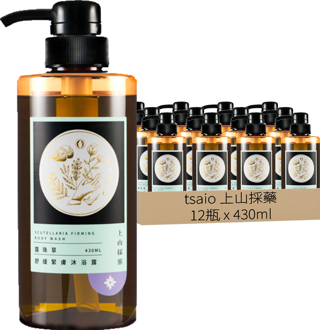 tsaio 上山採藥 露珠草舒緩緊膚沐浴露, 430ml, 12瓶