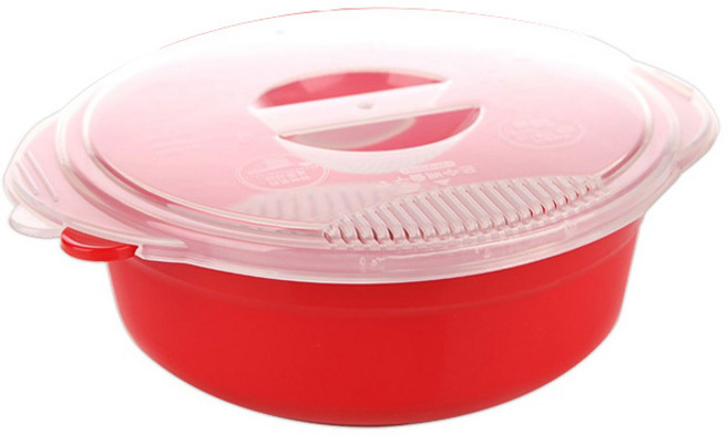 이지앤프리 맛쿡 라면용기 1L, 레드, 1개